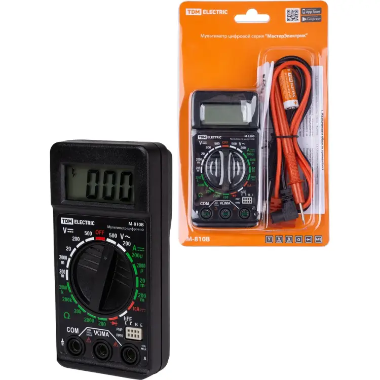 Цифровой мультиметр TDM МастерЭлектрик М-810В SQ1005-0009