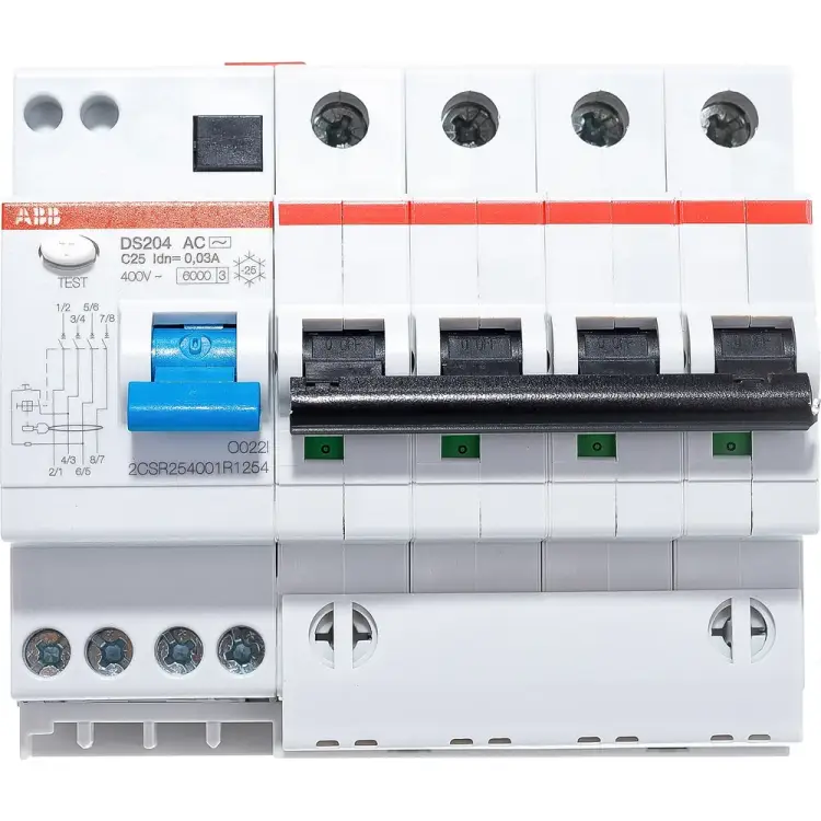 Дифференциальный автомат ABB DS207 4п 6мод. C 25A 30mA AC 6kA 2CSR254001R1254