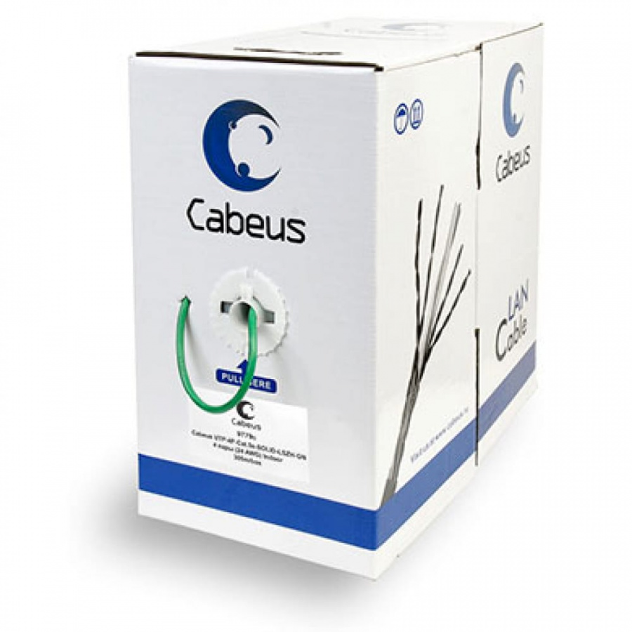 Одножильный кабель Cabeus UTP-4P-Cat.5e-SOLID-LSZH-GN