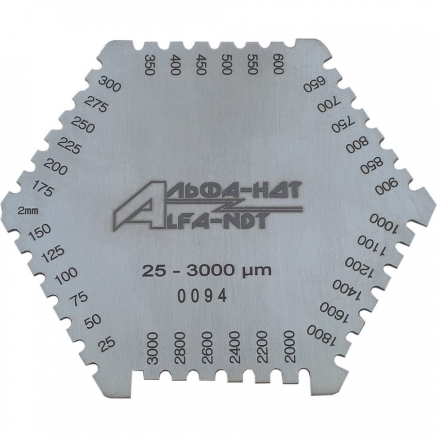 Измерительная гребенка толщины мокрого слоя краски АЛЬФА-НДТ 25-3000