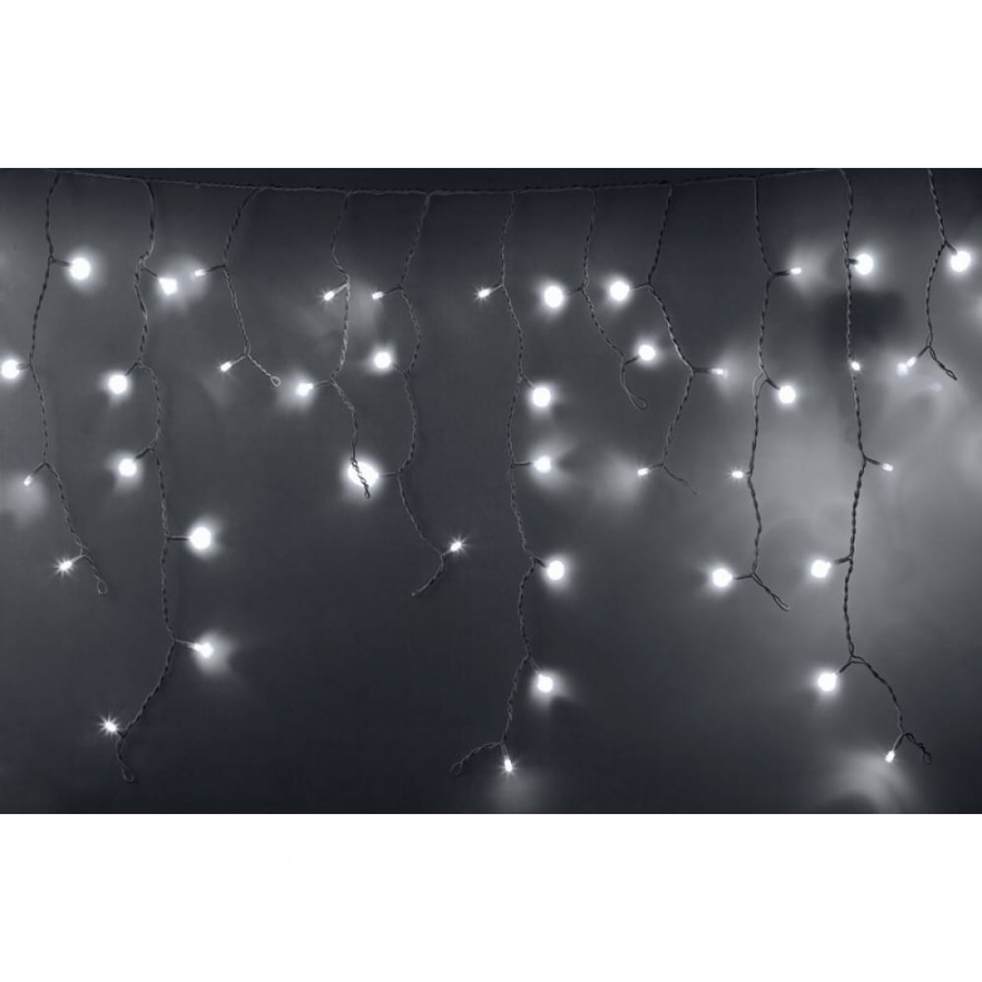Гирлянда Neon-Night АЙСИКЛ бахрома, 4,8х0,6 м, белый ПВХ, 176LED белые