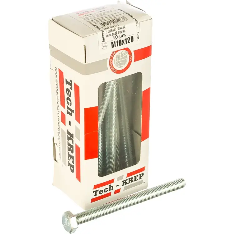 Оцинкованный шестигранный болт Tech-Krep М10х120 DIN933 (10 шт.) 126518