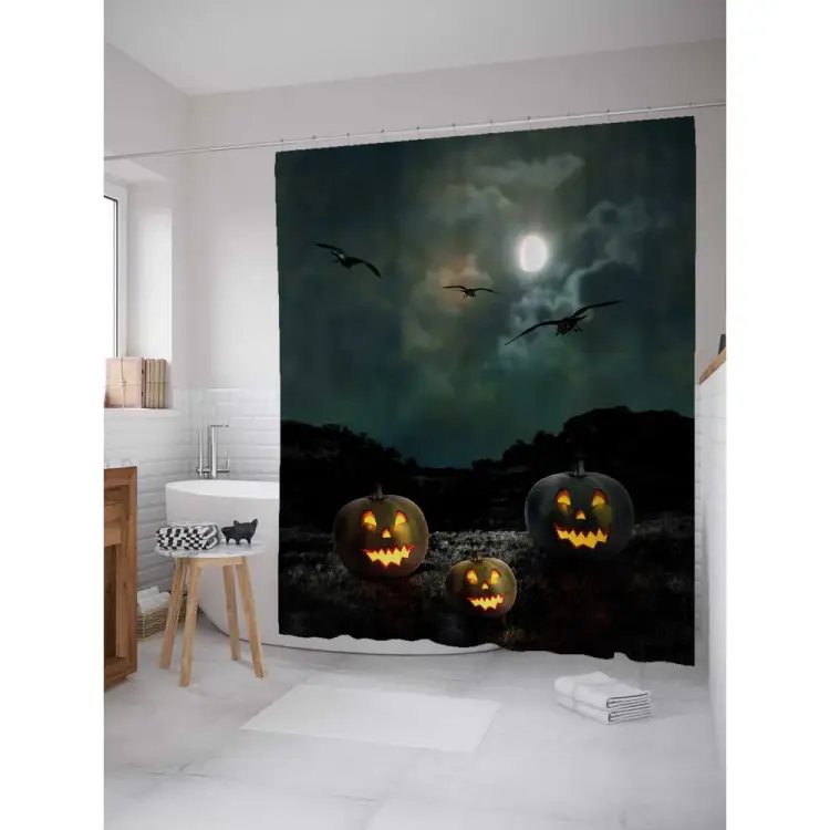 Шторка-занавеска для ванной JOYARTY Полнолуние в Хеллоуин sc_36723