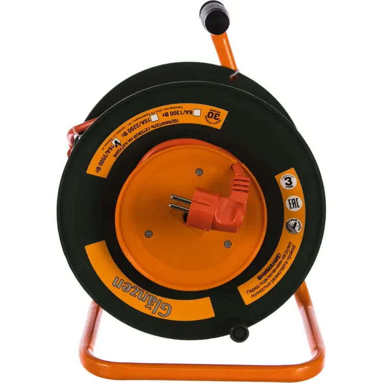 Силовой удлинитель на катушке GLANZEN EB-30-010 00-00000212