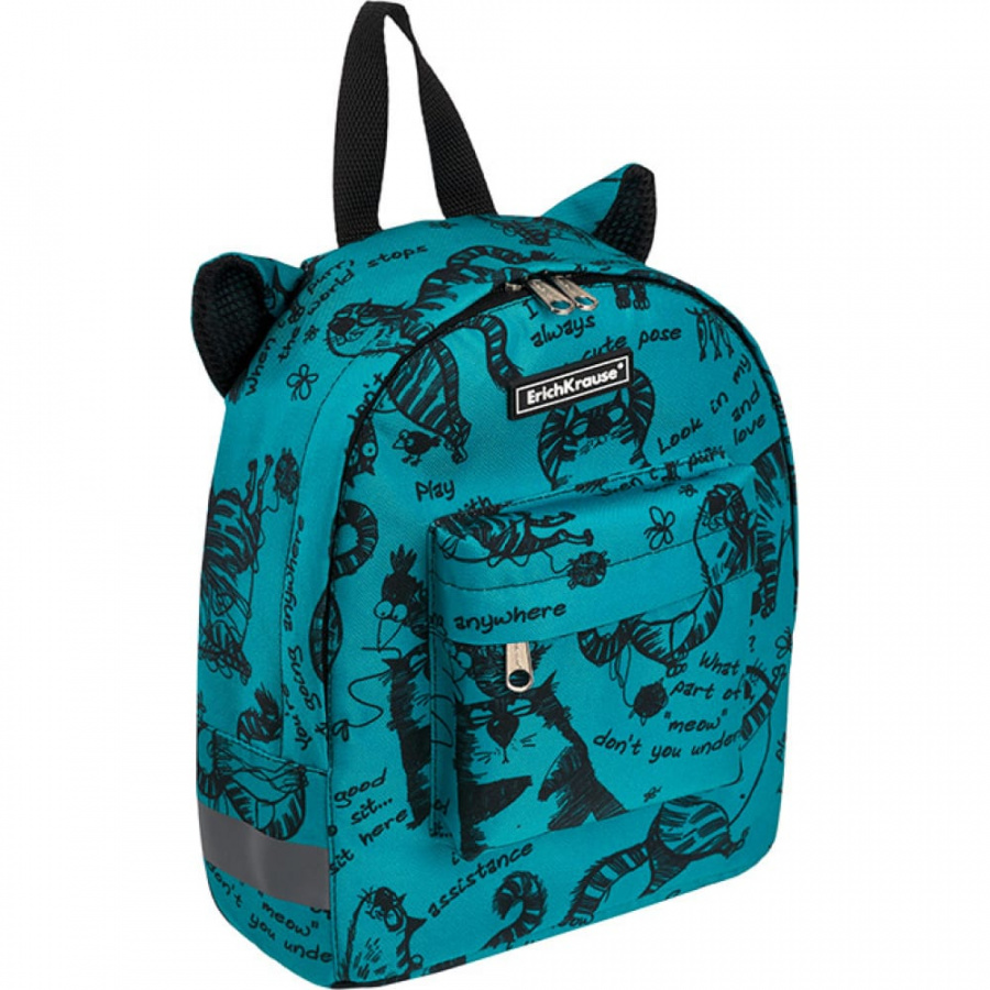 Рюкзак ErichKrause EasyLine Mini Animals Zen Cats, turquoise