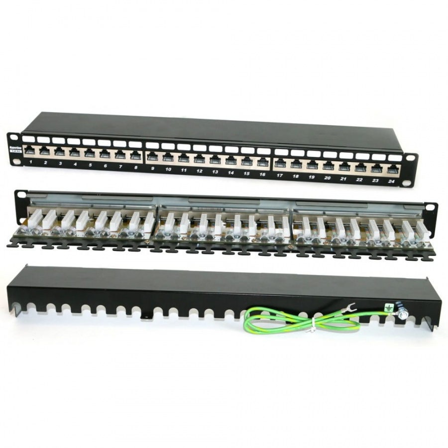Экранированная патч-панель Hyperline PP2-19-24-8P8C-C6A-SH-110D