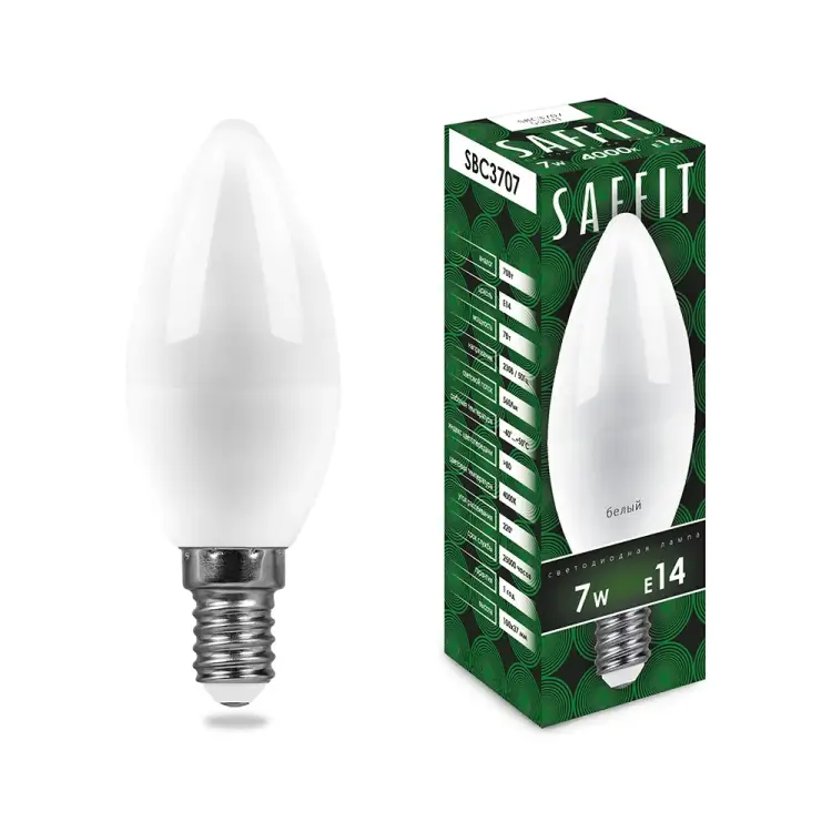 Светодиодная лампа SAFFIT E14 7W 4000K SBC3707 55031
