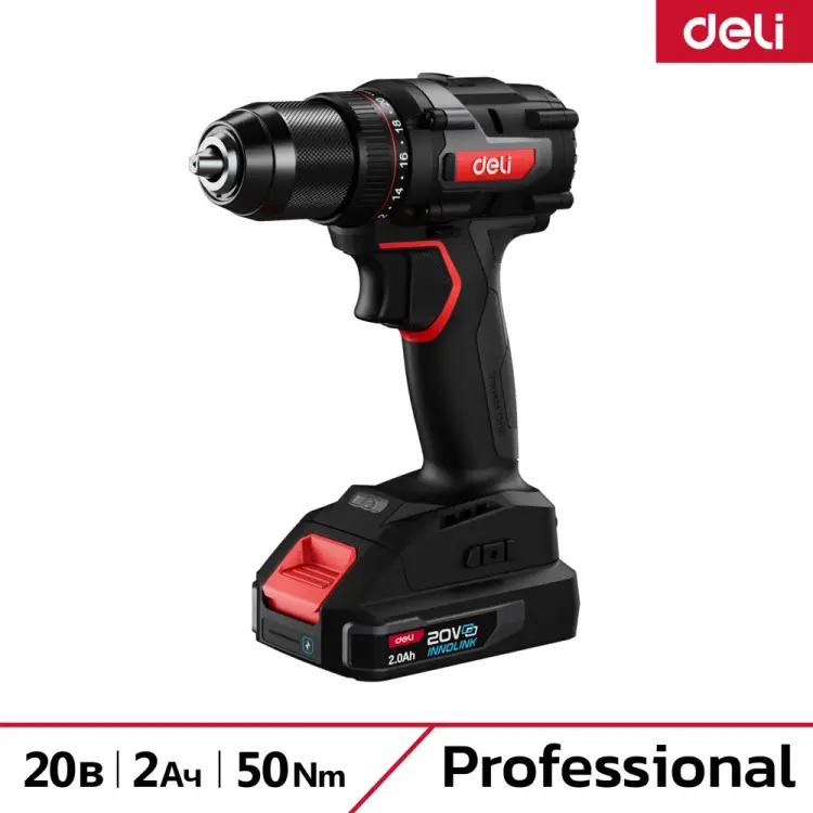 Аккумуляторная дрель шуруповерт DELI DE-DZ20-1D2 164326