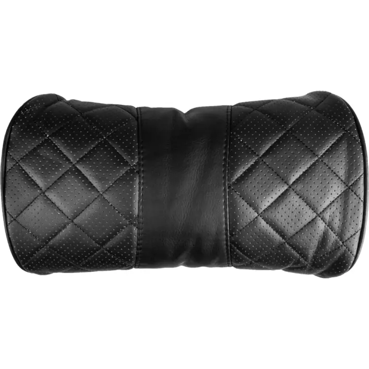 Подушка на подголовник кожа иск. перф. черная (строчка черная) SKYWAY S08001009