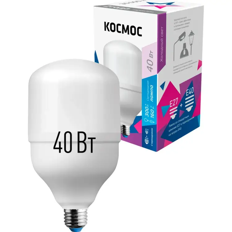 Светодиодная лампа КОСМОС LED 40Вт E27 6500К LksmHWLED40WE2765 417273