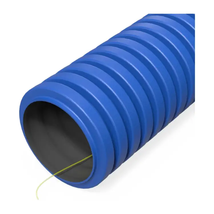 Гибкая гофрированная двустенная труба Промрукав ПНД тип 450 SN29 с зондом синяя d40 50м PR15.0257 Гибкая гофрированная двустенная труба Промрукав ПНД тип 450 SN29 с зондом синяя d40 50м PR15.0257