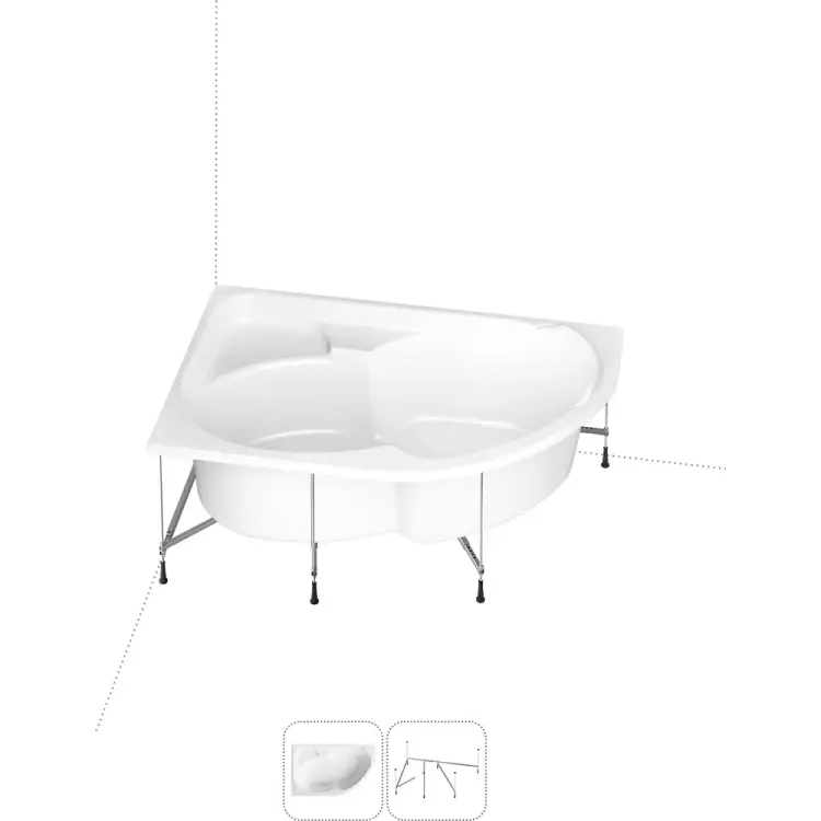 Угловая акриловая ванна Lavinia Boho Grance Hill S1-3703170L