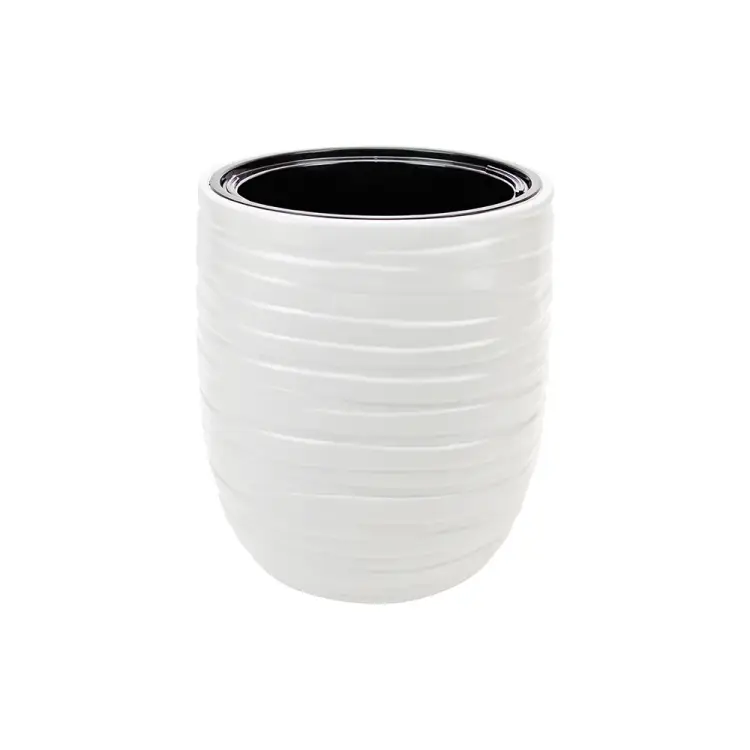 Кашпо IDEA ЛАЙН D350 мм H 390 мм со вставкой, белый М М 3411 Кашпо IDEA ЛАЙН D350 мм H 390 мм со вставкой, белый М М 3411