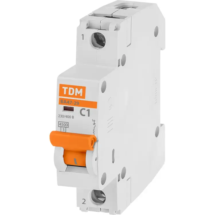 Автомат TDM ELECTRIC ВА47-29 1Р, 1 А, 4,5 кА, С SQ0206-0065