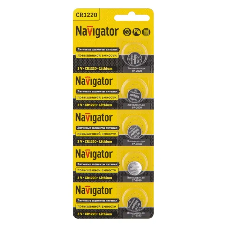 Элемент питания Navigator NBT-CR1220-BP5 94778
