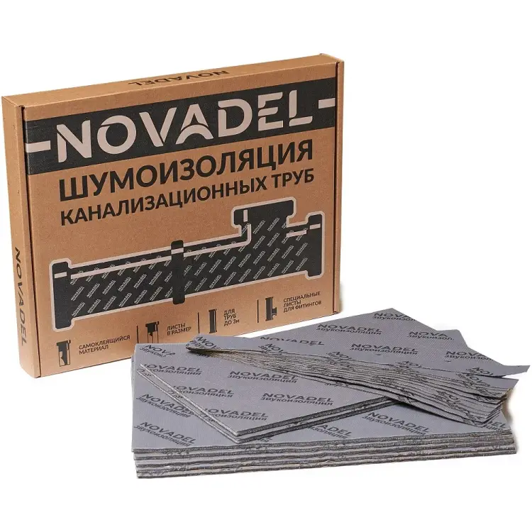Комплект для шумоизоляции канализационных труб Novadel novadel pipe 4640107333050