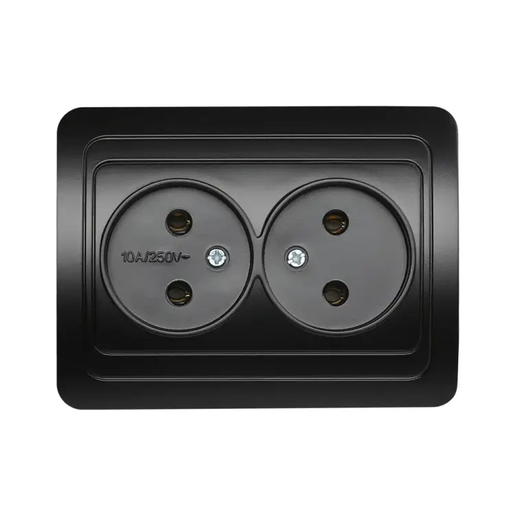 Двухместная розетка Smartbuy Марс SBE-02b-10-S2-N-c