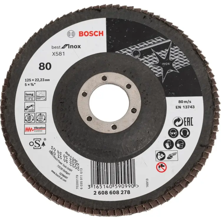 Лепестковый круг для ушм Bosch Best for Inox 2608608278 Лепестковый круг для ушм Bosch Best for Inox 2608608278