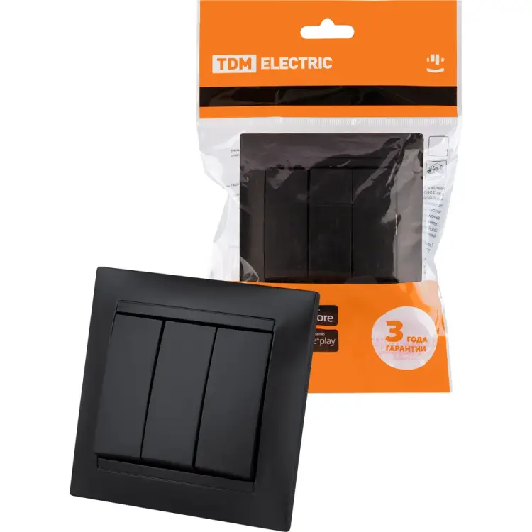 Трехклавишный выключатель TDM ELECTRIC Лама SQ1815-0603