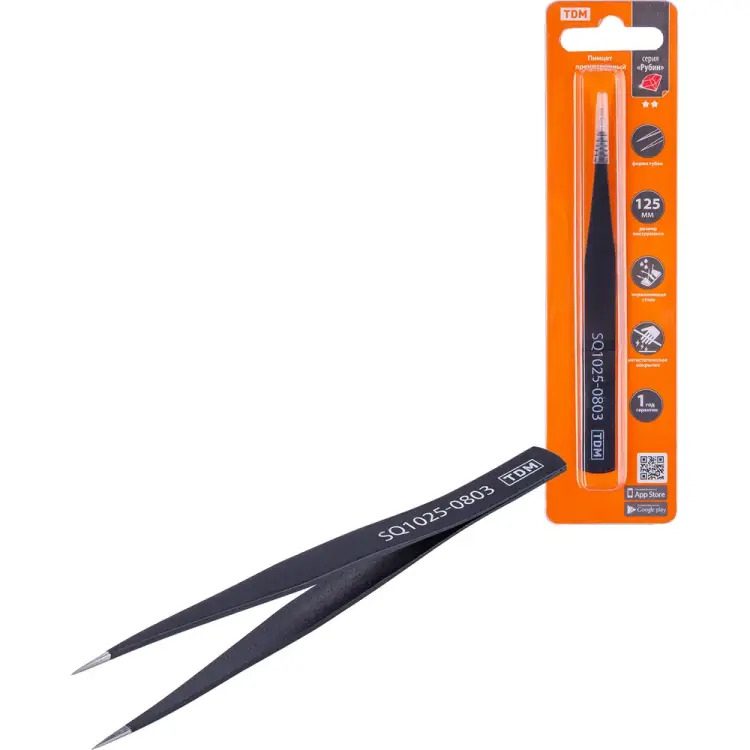 Прямой прецизионный пинцет TDM ELECTRIC Рубин SQ1025-0803