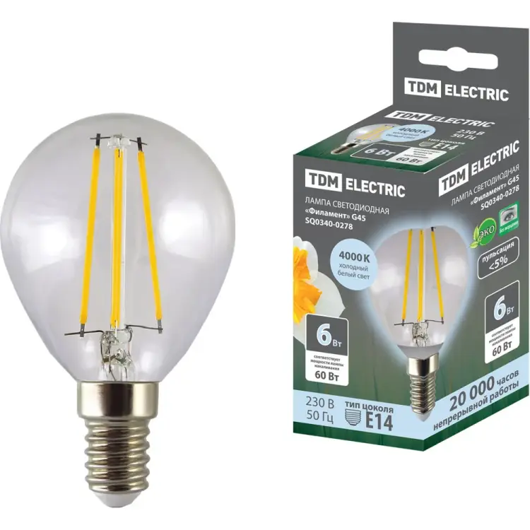 Светодиодная лампа TDM ELECTRIC Филамент SQ0340-0278