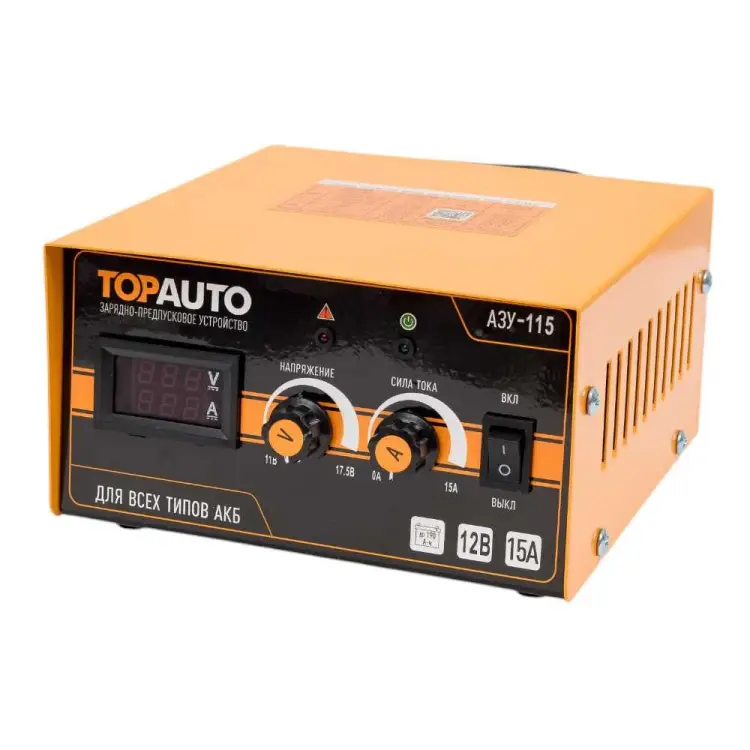 Автоматическое предпусковое зарядное устройство TopAuto АЗУ-115 29259 Автоматическое предпусковое зарядное устройство TopAuto АЗУ-115 29259