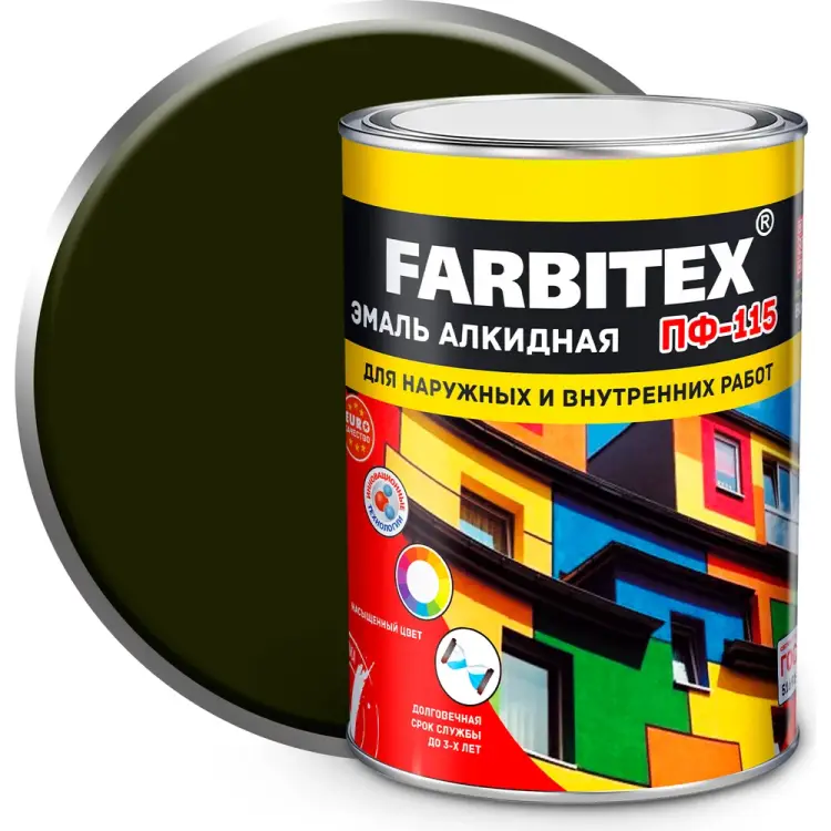 Алкидная эмаль Farbitex ПФ-115 4300006009 Алкидная эмаль Farbitex ПФ-115 4300006009