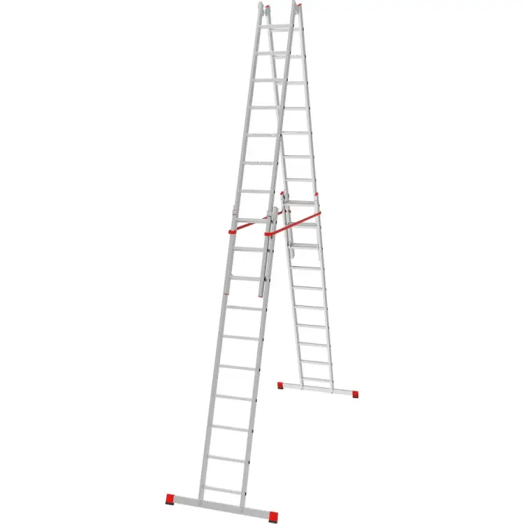 Индустриальная двухсторонняя алюминиевая стремянка Новая Высота NV5183 5183410 Индустриальная двухсторонняя алюминиевая стремянка Новая Высота NV5183 5183410