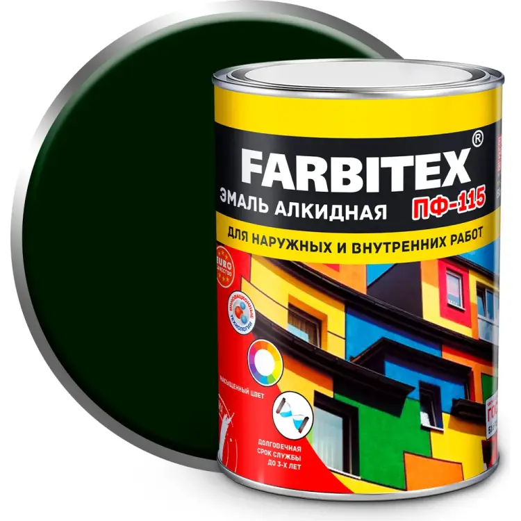 Алкидная эмаль Farbitex ПФ-115 4300005995