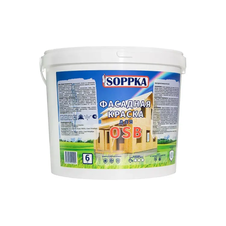 Фасадная краска по OSB SOPPKA СОП-Фасад-Крас6 Фасадная краска по OSB SOPPKA СОП-Фасад-Крас6