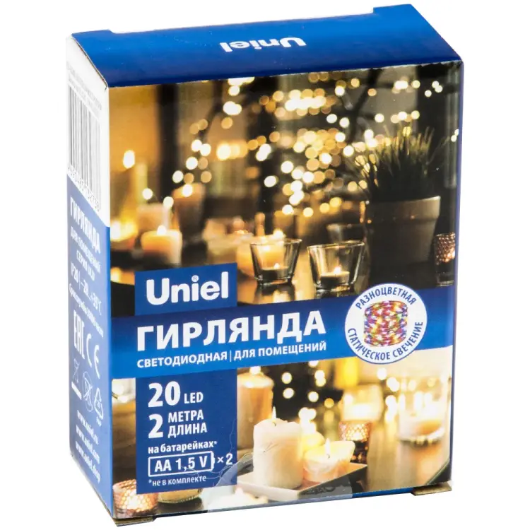 Светодиодная гирлянда Uniel Роса ULD-S0200-020/DTB/3AA/RC UL-00007247