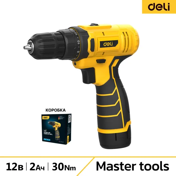 Аккумуляторная дрель шуруповерт DELI DL-DZ12-4A2 164628