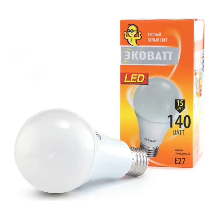 Светодиодная лампа ECOWATT A60, 230 В, 15 Вт, 3000K E27 4606400206118