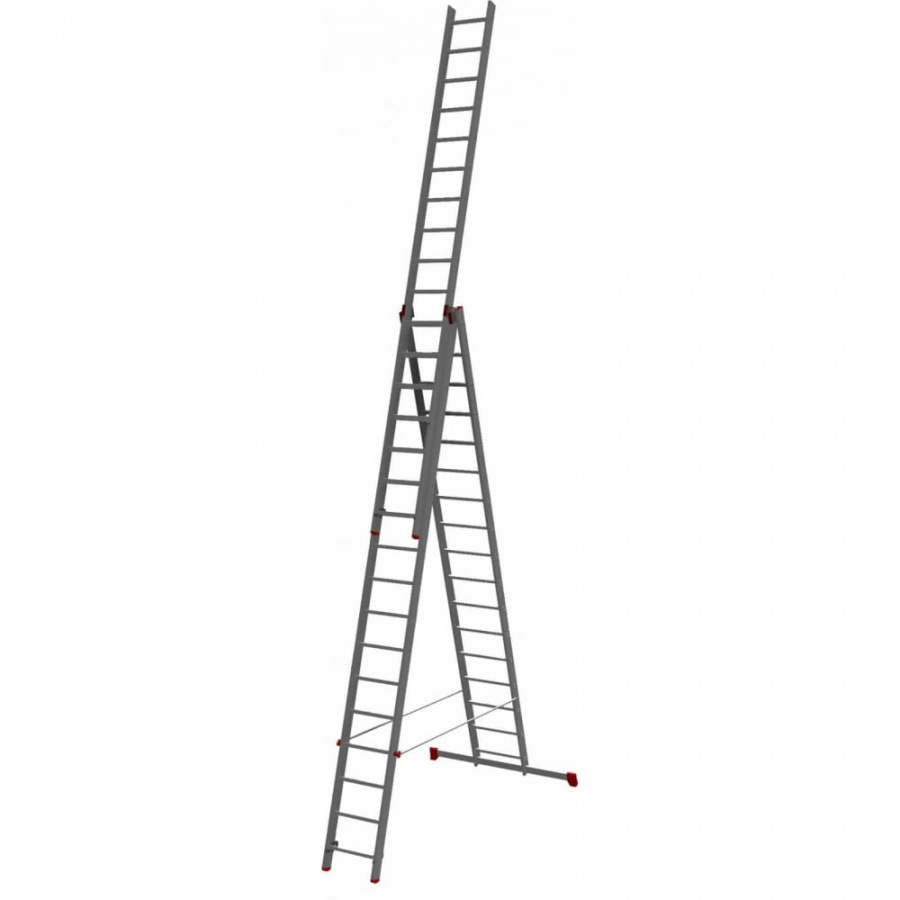 Алюминиевая трехсекционная профессиональная лестница Новая Высота 604317