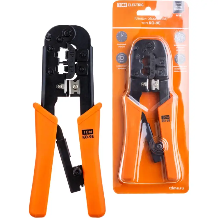 Обжимные клещи TDM ELECTRIC KO-9E МастерЭлектрик SQ1001-0007