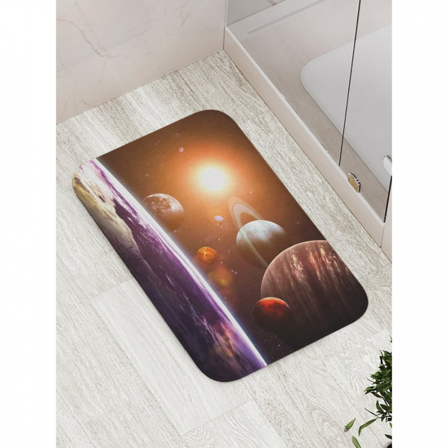Противоскользящий коврик для ванной, сауны, бассейна JOYARTY Космические планеты
