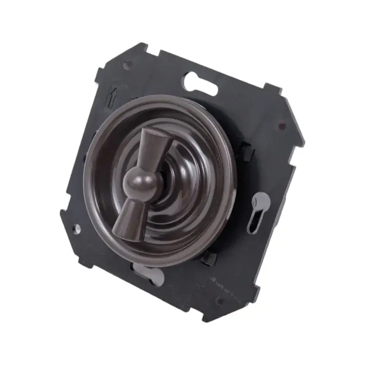 Двухклавишный поворотный выключатель Bironi серия шедель B3-202-22