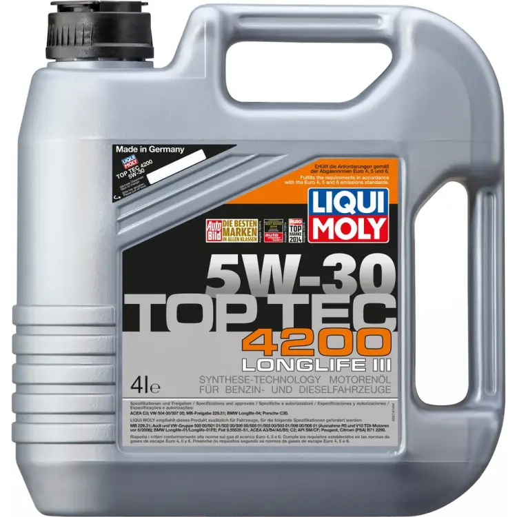 Синтетическое моторное масло LIQUI MOLY Top Tec 4200 5W-30 A3/B4/C3 3715