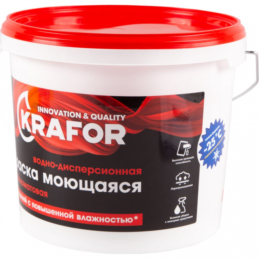 Интерьерная водно-дисперсная моющаяся краска KRAFOR Альфа