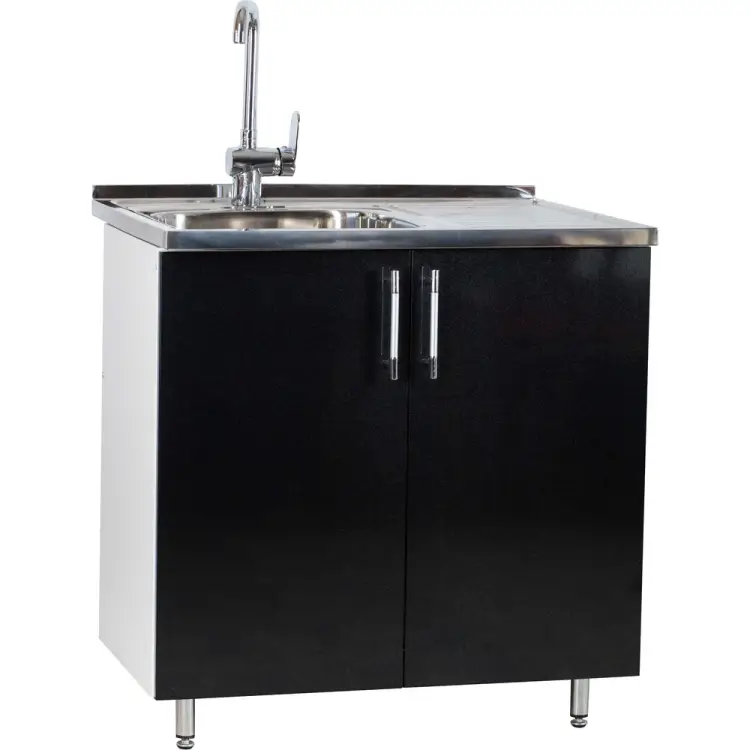 Тумба SANTREK 80*50 (2 дверцы) черный металлик фасад МДФ 47973