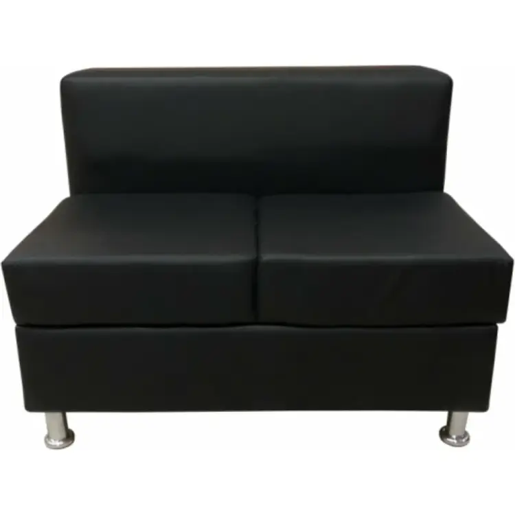 Двухместная секция дивана Мягкий Офис черная ЛТ601ЧН