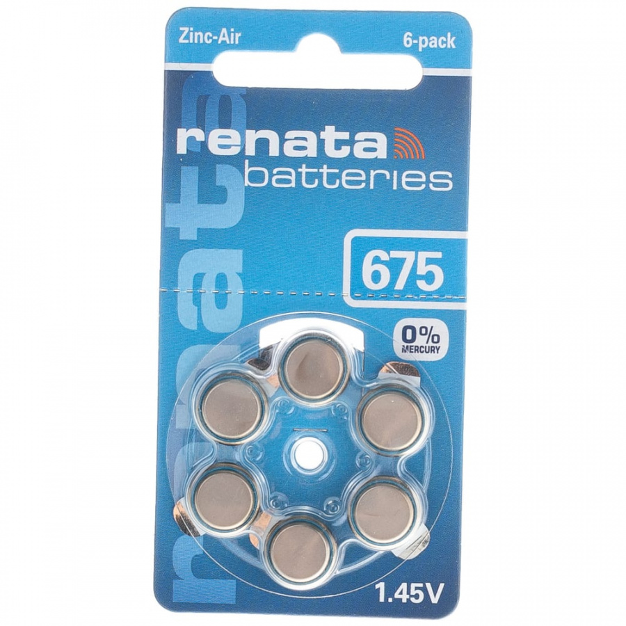 Батарейки для слуховых аппаратов Renata ZA 675