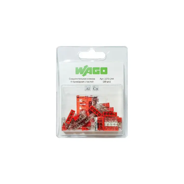 Четырехпроводная соединительная клемма для быстрого монтажа WAGO 2273-244 2542