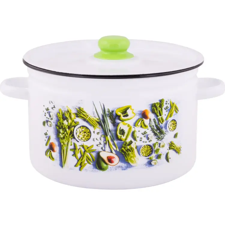 Цилиндрическая эмалированная кастрюля appetite Свежая зелень 1с18с Свежая Цилиндрическая эмалированная кастрюля appetite Свежая зелень 1с18с Свежая