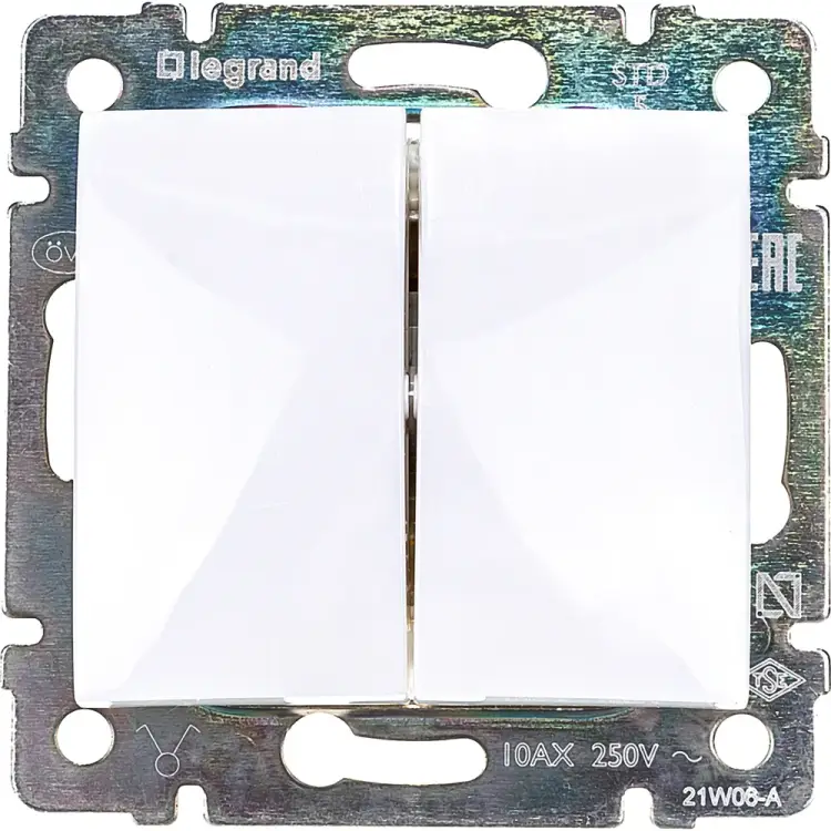 Двухклавишный механизм выключателя Legrand Valena 774405