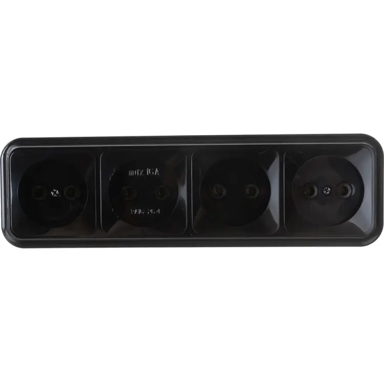 Четырехместная розетка BYLECTRICA ПРАЛЕСКА РА16-264 черный