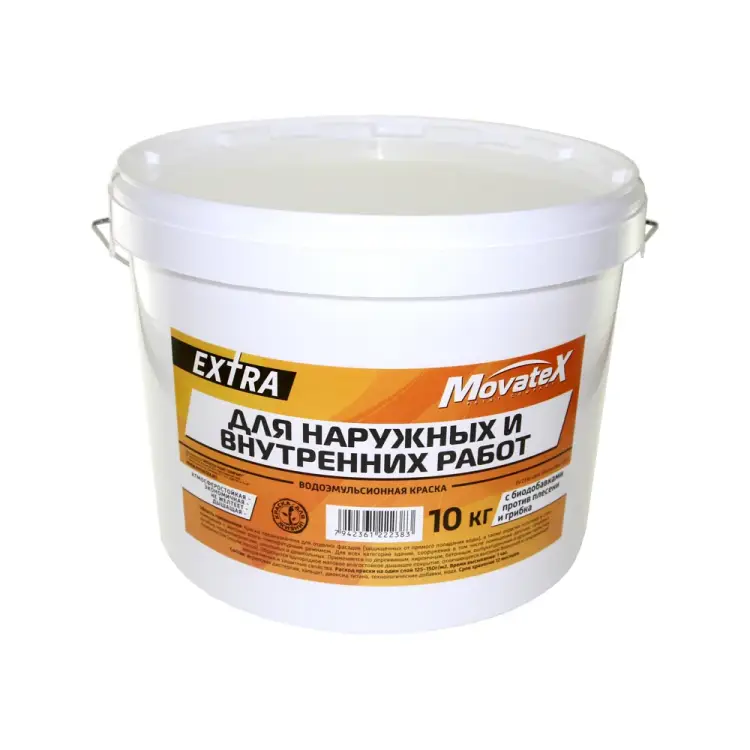 Водоэмульсионная краска для наружных и внутренних работ Movatex EXTRA Т11867