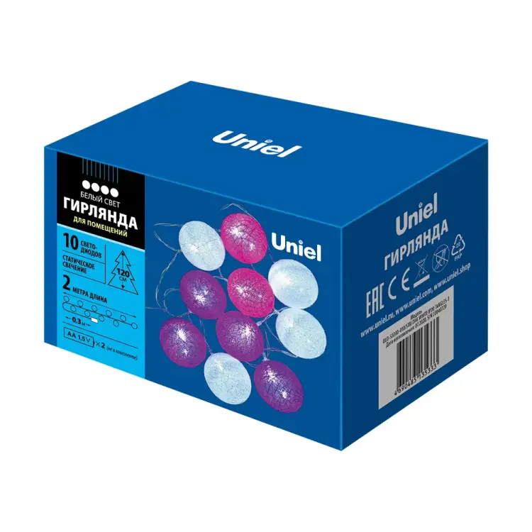 Светодиодная гирлянда Uniel STB/2AA WHITE IP20 TANGLES-1 ULD-S0200-010 UL-00007341