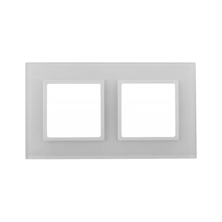 Рамка для розеток и выключателей ЭРА Elegance 14510201 на 2 поста, стекло, Elegance, белыйбелый Б0059168