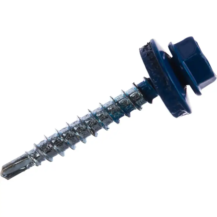 Кровельный саморез качественный крепеж 4,8/35 RAL500580 синий (80 шт.) 0300151